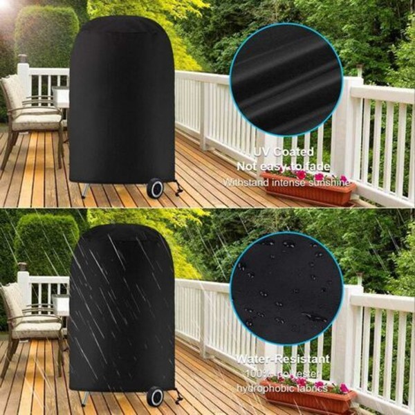 Skyddande grillöverdrag, runt grillöverdrag BBQ skyddande överdrag vattentätt anti-UV-överdrag (70 x 70 cm),