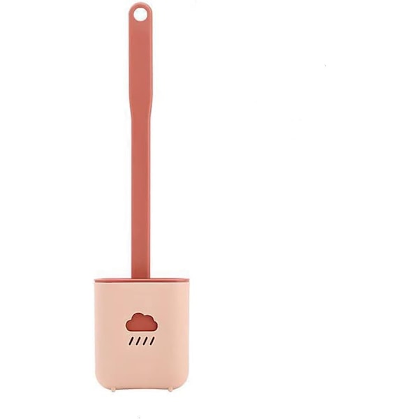 Toalettborste Silikon Toalettborste och hållare med vattenfilterbas för väggmonterad/stående badrum (Rosa)
