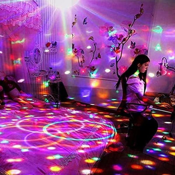 Disco Ball Disco Lys Fest Disco Lys Projektor LED Festlampe 9 Farger