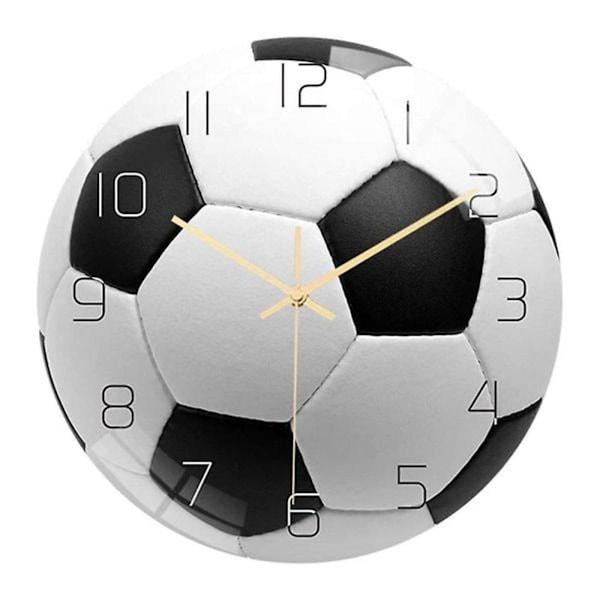 Fotboll Akryl Tyst Väggklocka Sovrum Vardagsrum