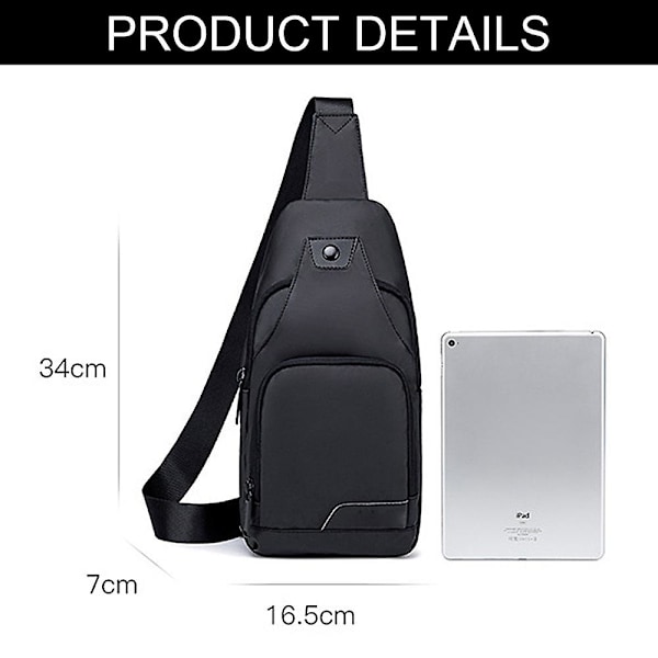 Herrar Bröstväska Oxfordtyg Sport Axelväska Messenger Bag Fritids Mobilväska