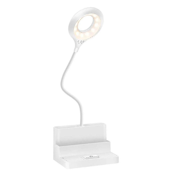 Dimbar skrivbordslampa med USB-laddningsport och pennhållare