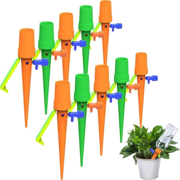 20-pack droppbevattningskit, automatiska bevattningsspikar med 20-pack tippskydd, passar alla flaskor, för inomhus- och utomhusväxter (20-pack)