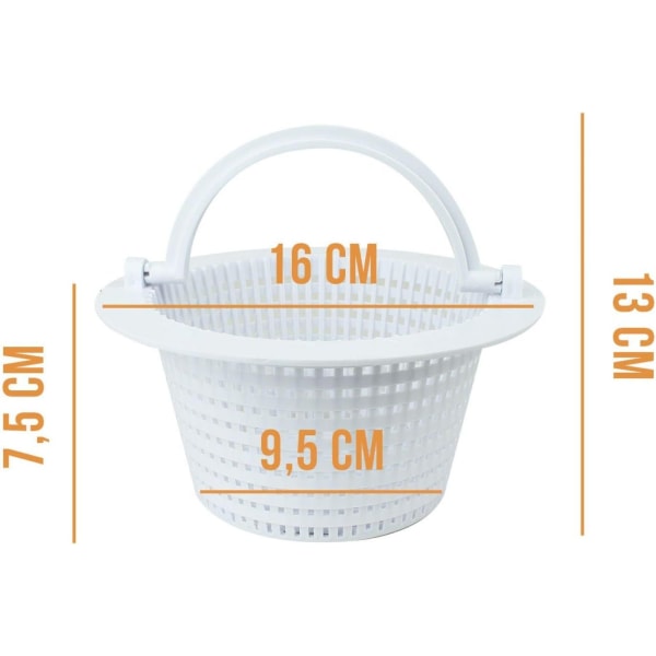 Rund korg för ovanmarkspoolskimmer - Diam 16 cm - Vit