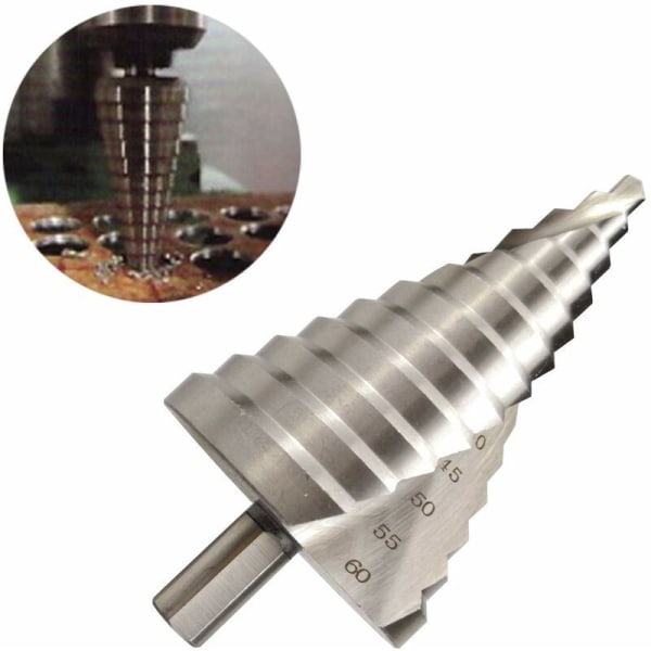 HSS trinnbor 6-60mm spiral avsmalnet spor 12 trinn senk for skruing