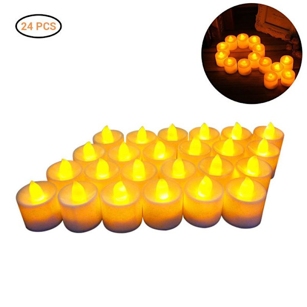 24 st LED-ljus Varmvit Lampa Flamlös Ljus Ljus