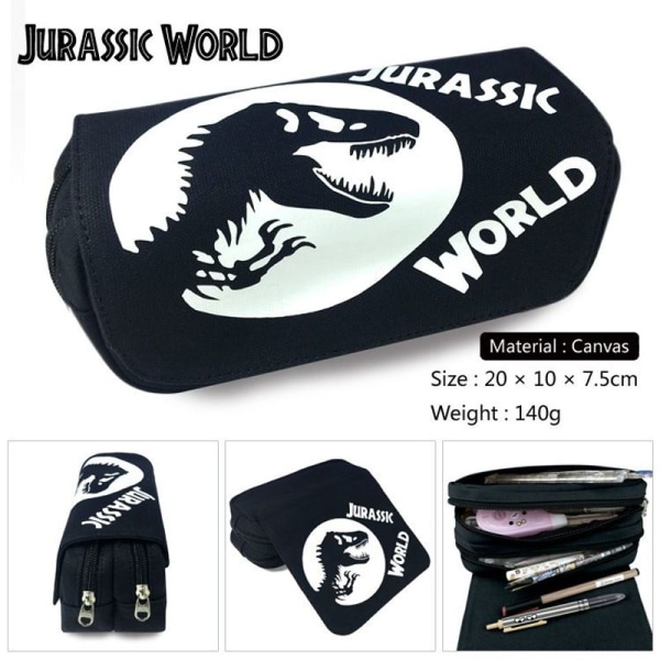 Creative Jurassic World case barnpennlåda brevpappersplånbok svart