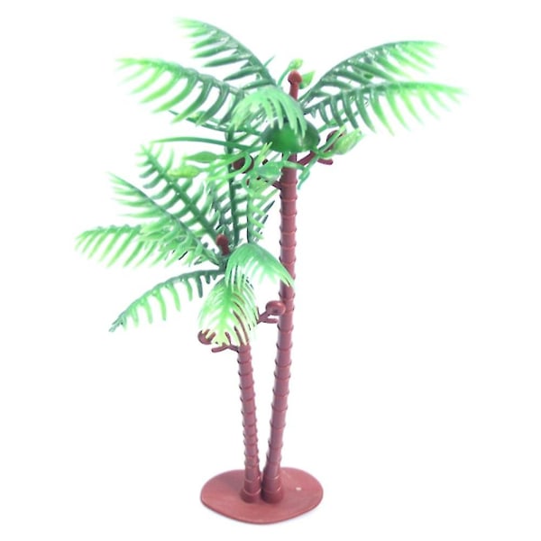 X 5 st realistiska kokosnöt palmträd modell DIY miniatyr strand landskap tillbehör