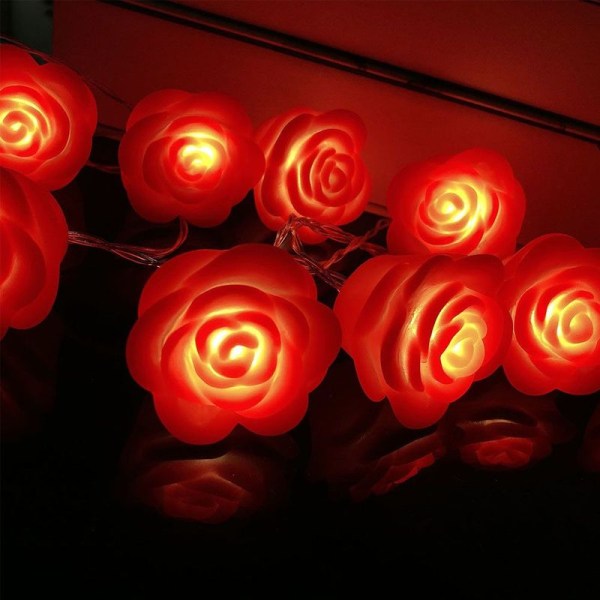 10 LED-lys, realistiske roseblader, 1,5 m/4,9 fot? Eventyrlys for