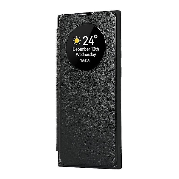 Smart Sleep/Wake Up Funksjon Visningsvindu Premium Lær Flip Deksel For Samsung Galaxy S24 Ultra/s24 Plus/24 Med Kortspor Stativ