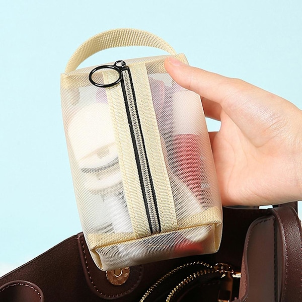 Mesh kosmetik taske, rejseartikler, toilettaske, lavet af nylon fortykket mesh