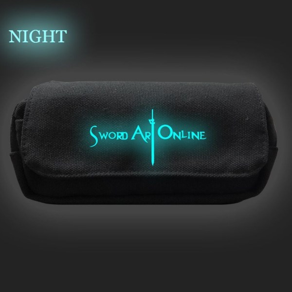 Sword Art Online SAO Lysende Blyantsæske Dobbelt Lag Elev Blyantsæske