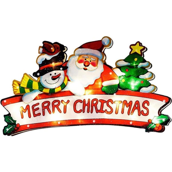 Julhängsmycke, LED-julhängande fönsterkrona, juldekoration inomhus och utomhus (god jul