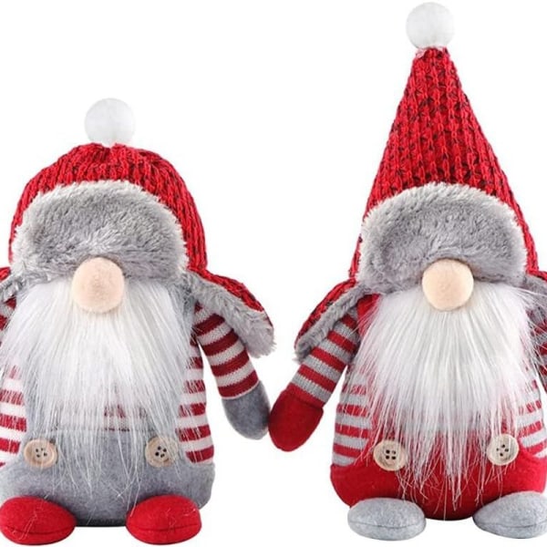 Julenisse, dukkepynt med rød svensk hat, julemand, nordisk