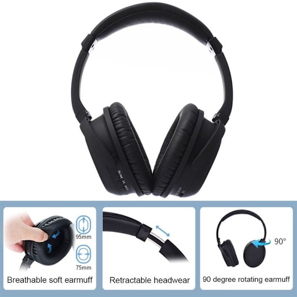 Aktiv støydempende hodetelefoner, over-ear Bluetooth