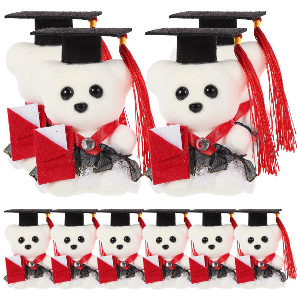 10 kpl Graduation Bear Decoration Täytetyt karhunukke Graduation Pehmo nukkepöytäkoristeet