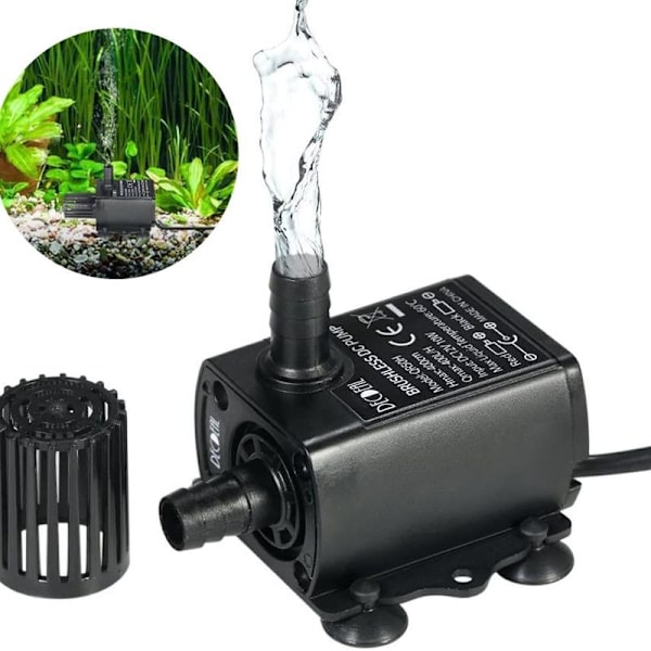 DC12V 5W Ultratyst Mini Borstlös Vattenpump Vattentät Nedsänkbar Fontän