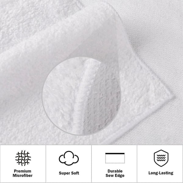 Bomull | Hotel & Spa kvalitet 100 % bomull premium handdukar | Mjuk och absorberande (4-delad, vit)