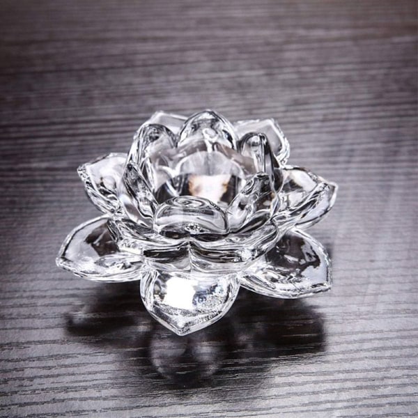Funklende Krystal Lotus 20cm Dekoration Hjem Indretning Håndværk Feng
