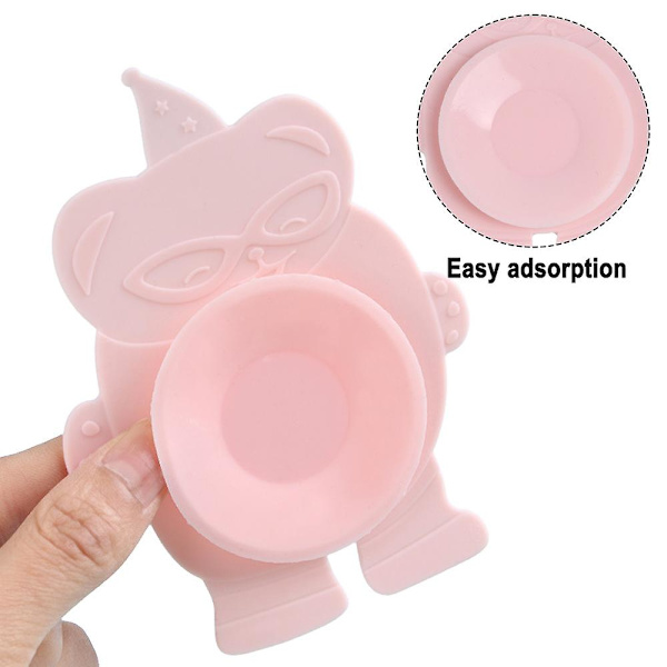 (2-pack) Barnbestick Barn Magisk Sugmatta Bärbar Sugproppar Anti-halk Platta Skål Bestick Placemat