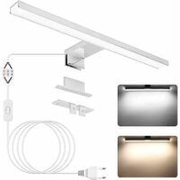 LED-speillampe, baderomssminke-speil, frontbelysning, vegglampe 60cm 6000K 1200Lm 12W IP44 rustfritt stål skapveggbelysning