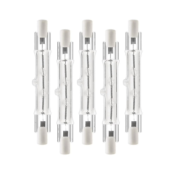 R7s 118mm 300w 230v, R7 halogen lineærpære, dimbar halogenlampe, egnet for konstruksjon - 5-pakning