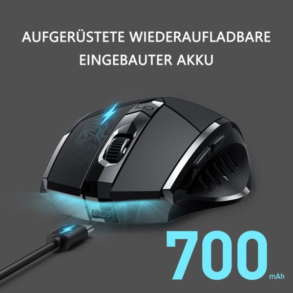 inphic trådløs mus, stille oppladbar trådløs mus, ergonomisk bærbar