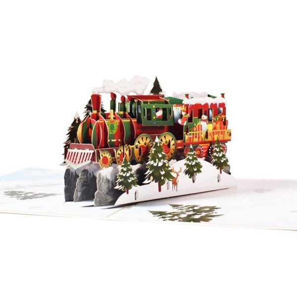 Håndlaget God Jul Pop Up-kort, Håndlaget 3D Popup Stil 2