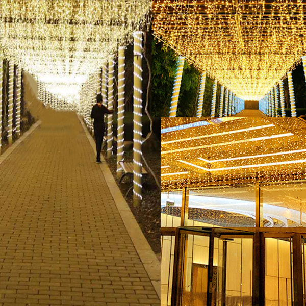 100M 600 LED-ljusslingor Utomhus Karneval Bröllop Inomhus Trädgård Belysning