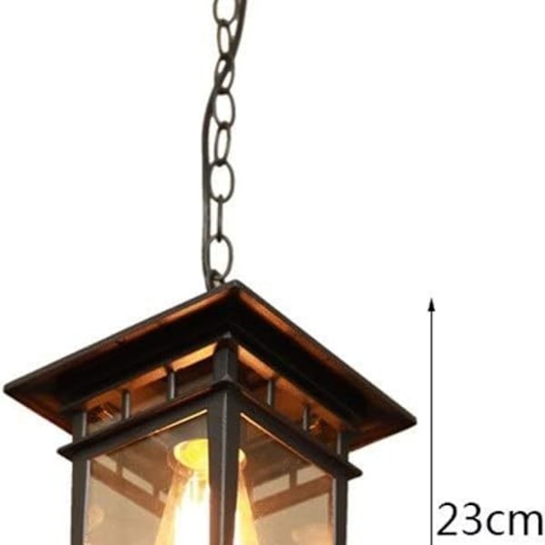 Amerikansk industriell retro utomhus pendellampa lykta vattentät E27 fyrkantig M
