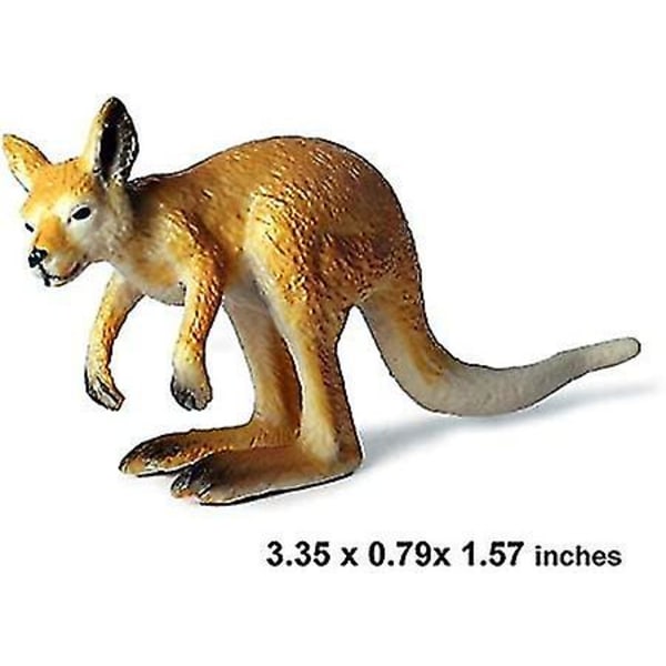 Kängurur Familjefigur Simulerade Kängurur Realistiska vilda djur i plast för samling Set med 4