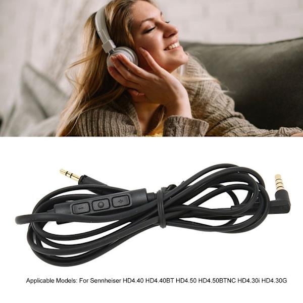 Udskiftningshovedtelefonkabel med mikrofonvolumenkontrol