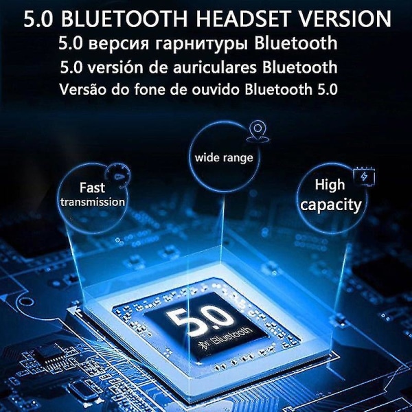 Tws Bluetooth 5.0 øretelefoner In-ear trådløse hovedtelefoner Sport Vandtætte øretelefoner Headsets med mikrofon Hifi hovedtelefoner