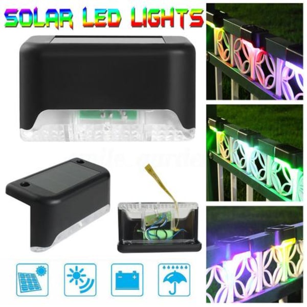LED solcellelampe solcellelampe havebelysning stibelysning udendørsbelysning havelampe - hvidt lys - sort