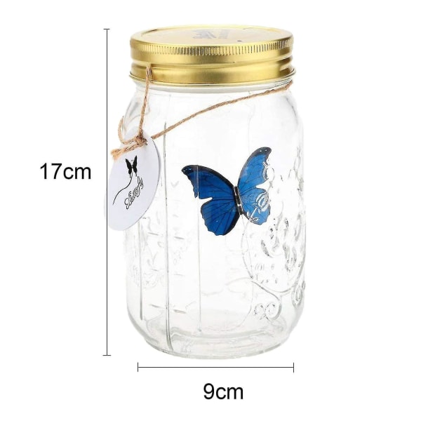 Butterfly Collection Krukkelampe Flying Butterfly med LED-lys til familie og venner Gave