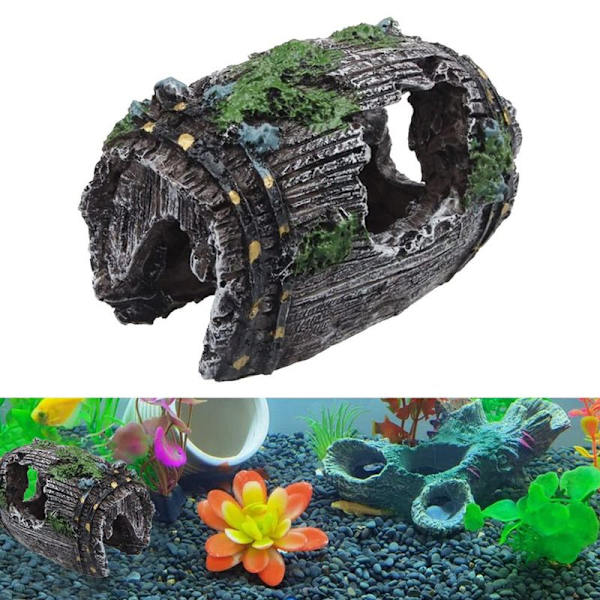 Akvariedekoration Akvariedekoration Resin Akvarietilbehør Sort