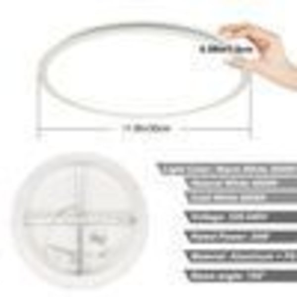 24W LED taklampa dimbar 3000K/4000K/6000K varmvit kallvit Ø30cm