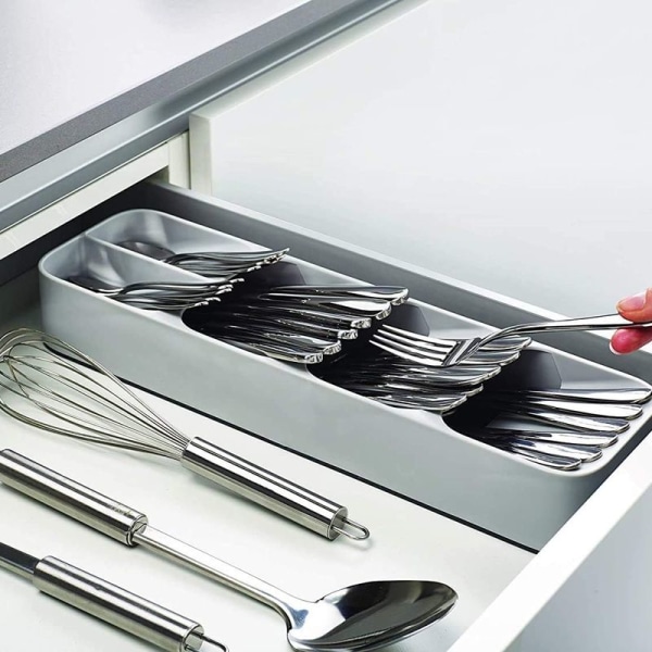 Cutlery Drawer Expandable Cutlery Drawer Organizer Gray