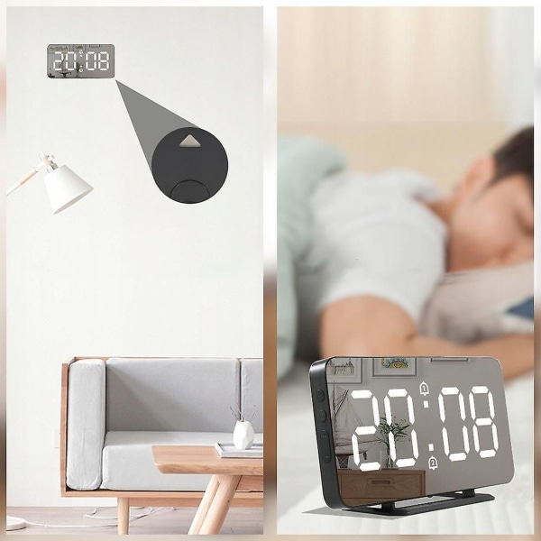 Enkel multifunktionell LED-väckarklocka för hemmet, justerbar ljusstyrka