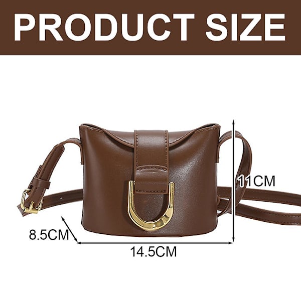 Mini Pu Håndveske Ny Niche Design Bucket Bag Joker Fashion Skulder Slung Rød Konvolutt