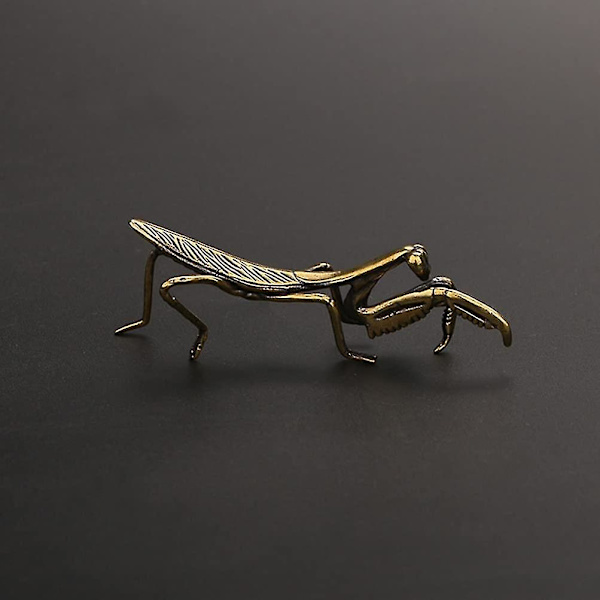 Mässing Mantis Skulptur Liten Metall Mantis Trädgård Mantis Skulptur Retro Mässing Insekt Dekoration För