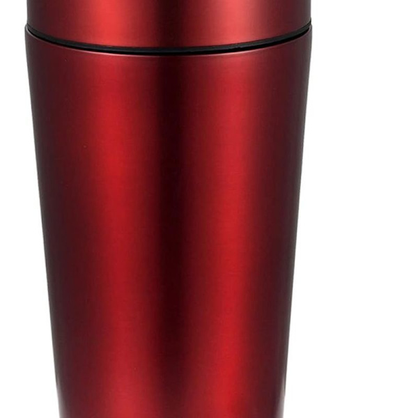 25 ounce rustfrit protein shaker flaske i rustfrit stål med rød blanding