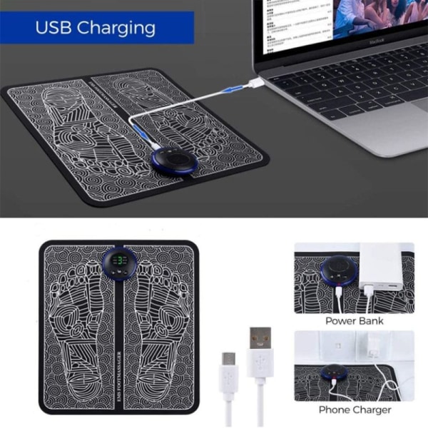 Elektrisk Fodmassager, USB EMS Fodmassager Måtte Fodcirkulation Muskel