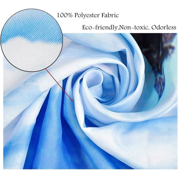 Bruseforhæng Ocean Blå 150x180cm Delfin Bruseforhæng med Kroge, Vandafvisende Polyester Anti-skimmel Badeværelse