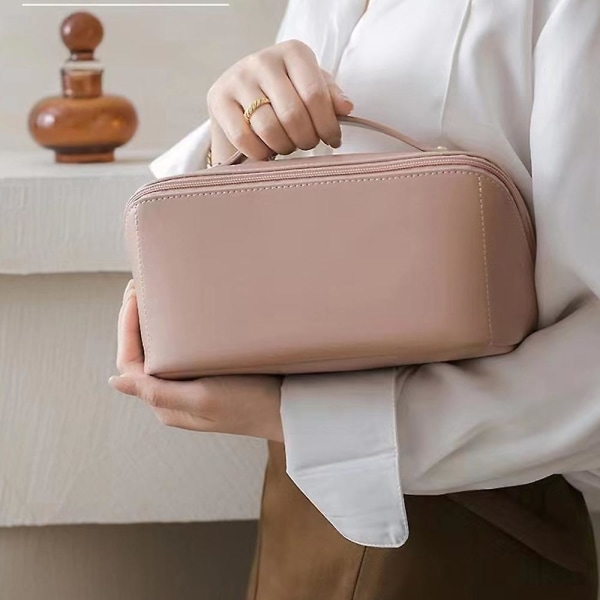 Kosmetisk taske til kvinder, stor kapacitet Bærbar toilettaske af høj værdi, lavet af Pu