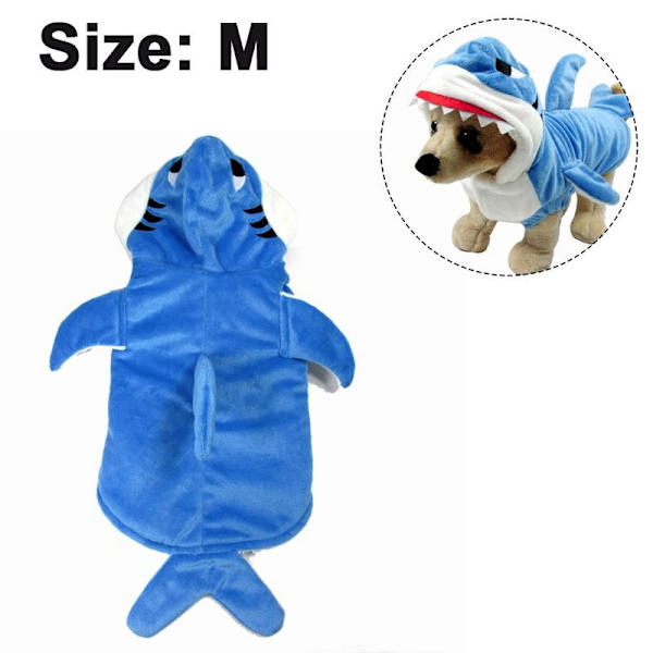 Valphaga hund katt haj kostymer roliga husdjur halloween jul M