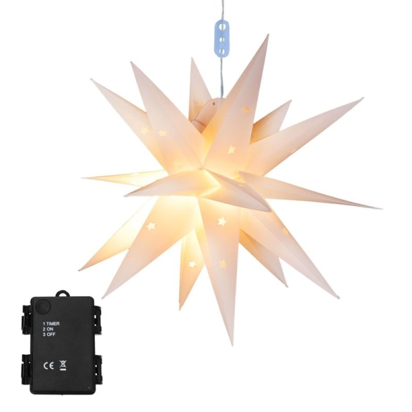 3D Stjernelys 35cm inkludert kabel LED-lampe juledekorasjon USB