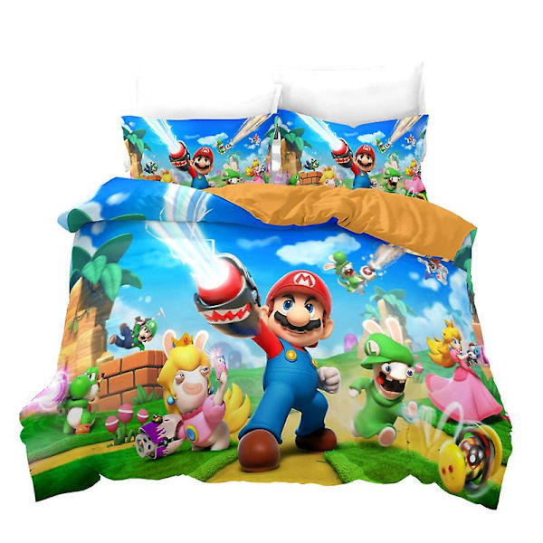 Mario 6# Hemtextilier Mario Quilt Cover Digitaltryckning Trestegsset 3d