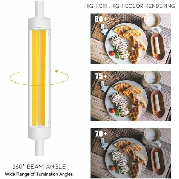 R7S 15W 118mm COB LED-lamppu 360 asteen lineaarinen filamentti J118 Spotlight-lamppu 1200