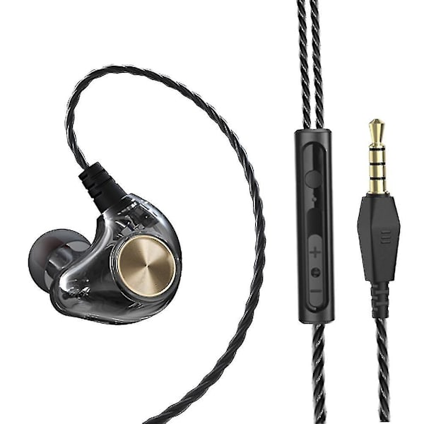 In-ear trådbundna hörlurar Subwoofer Stereo Bass Hörlurar Headset Med Mikrofon För Telefon (blå)
